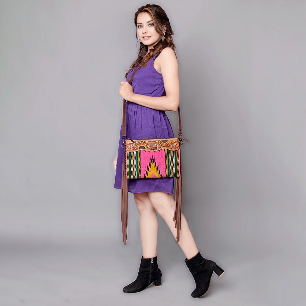 American Darling Cross Body Hand Tooled Saddle Blanket Genuine Leather Women Bag Western Handbag Purse