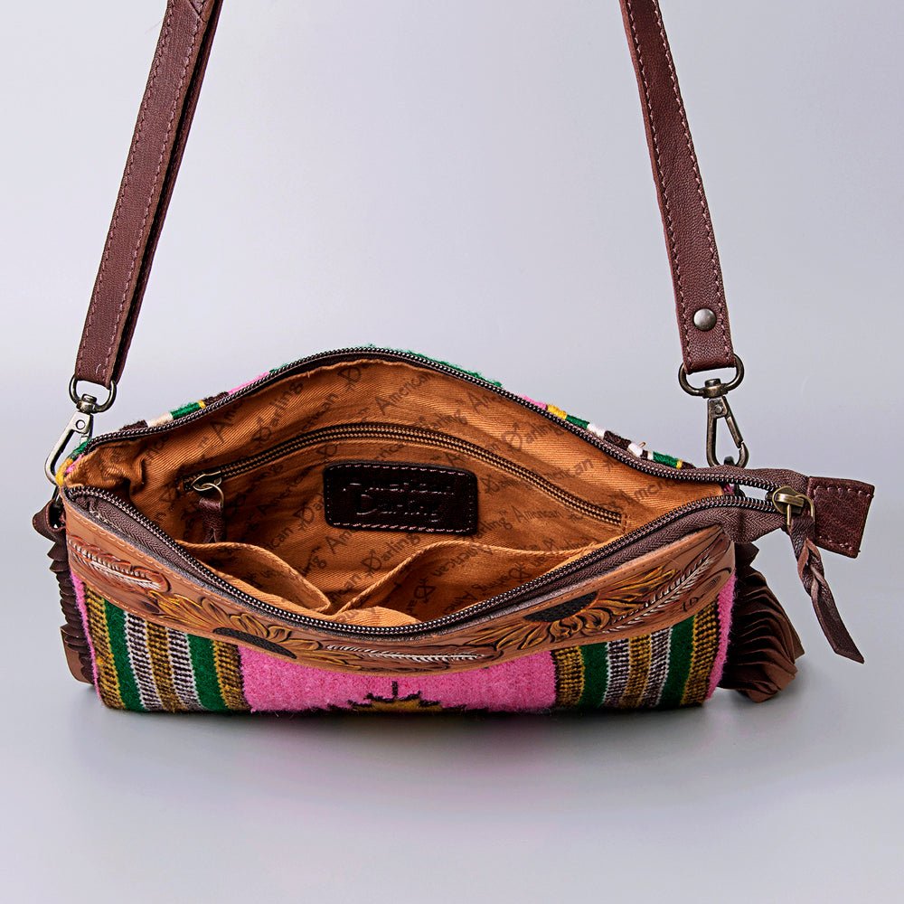 American Darling Cross Body Hand Tooled Saddle Blanket Genuine Leather Women Bag Western Handbag Purse