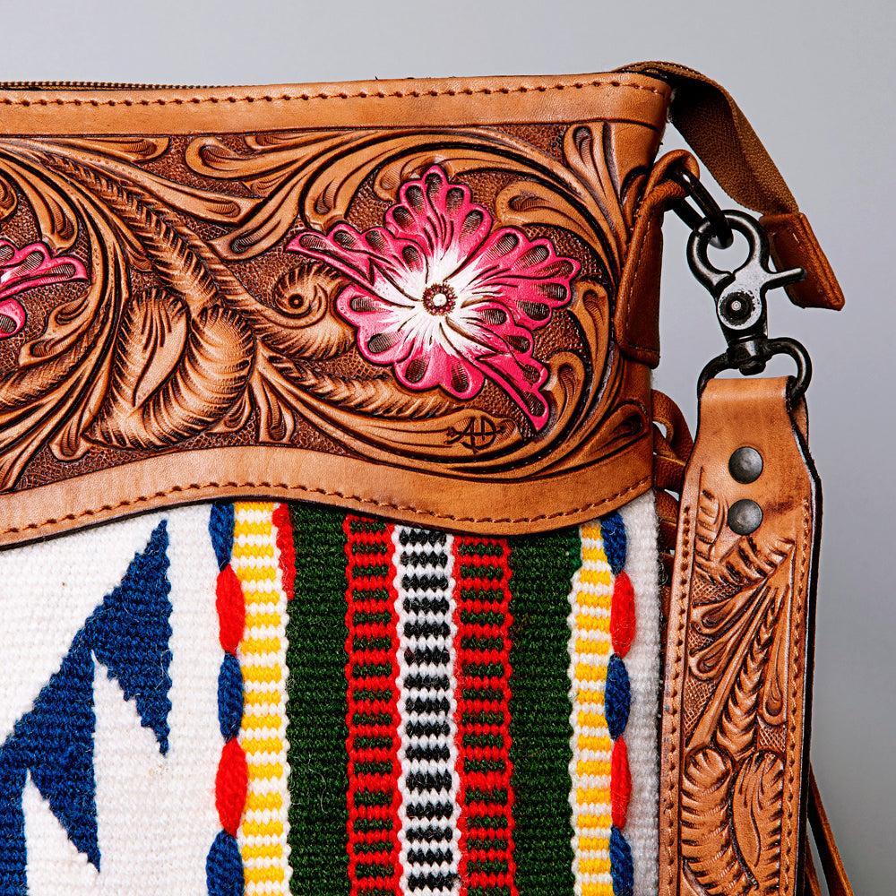 American Darling ADBGZ708 Crossbody Hand Tooled Saddle Blanket Genuine Leather Women Bag Western Handbag Purse