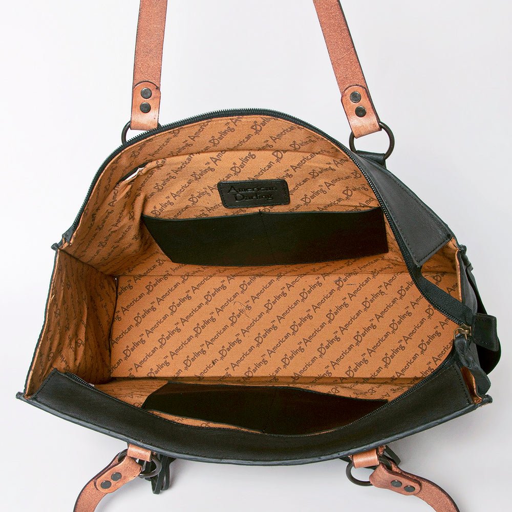 American Darling Tote Hand Tooled Saddle Blanket Genuine Leather Women Bag Western Handbag Purse