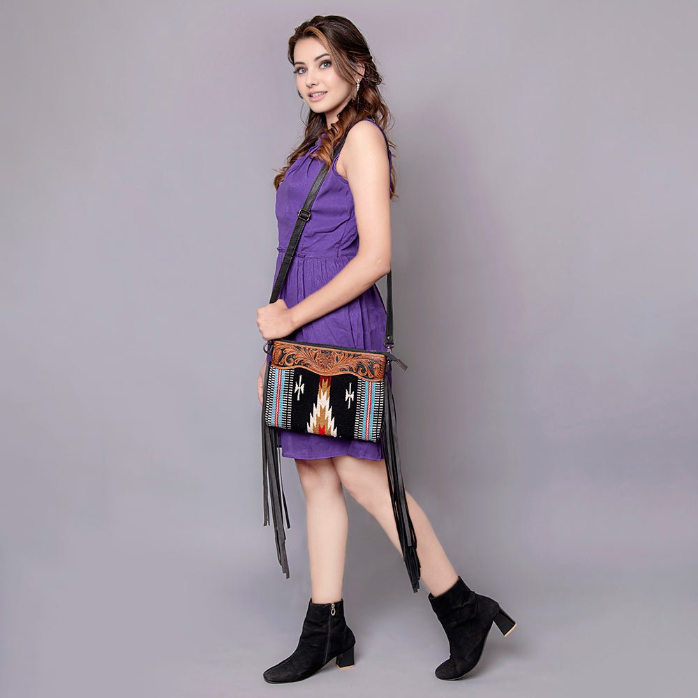 American Darling Cross Body Hand Tooled Saddle Blanket Genuine Leather Women Bag Western Handbag Purse