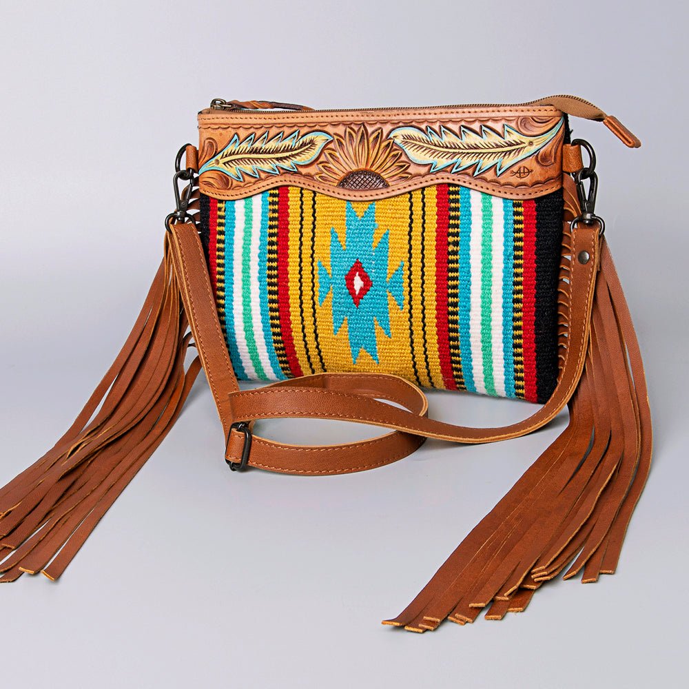 American Darling Cross Body Hand Tooled Saddle Blanket Genuine Leather Women Bag Western Handbag Purse