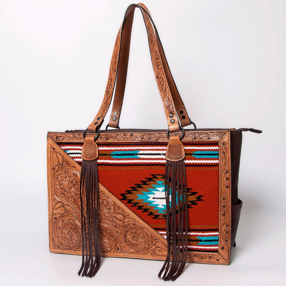 American Darling Tote Hand Tooled Saddle Blanket Genuine Leather Women Bag Western Handbag Purse
