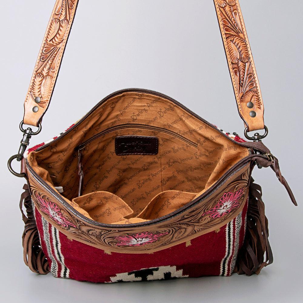 American Darling ADBGZ697 Crossbody Hand Tooled Saddle Blanket Genuine Leather Women Bag Western Handbag Purse