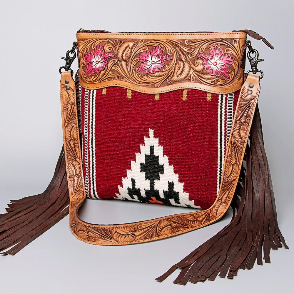 American Darling ADBGZ697 Crossbody Hand Tooled Saddle Blanket Genuine Leather Women Bag Western Handbag Purse