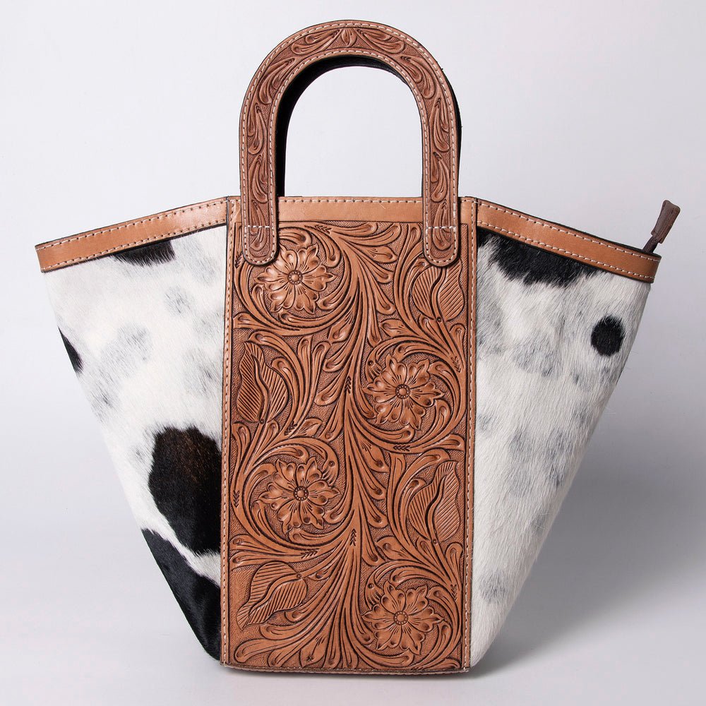 American Darling ADBGA326 Tote Hand Tooled Hair-On Genuine Leather Women Bag Western Handbag Purse