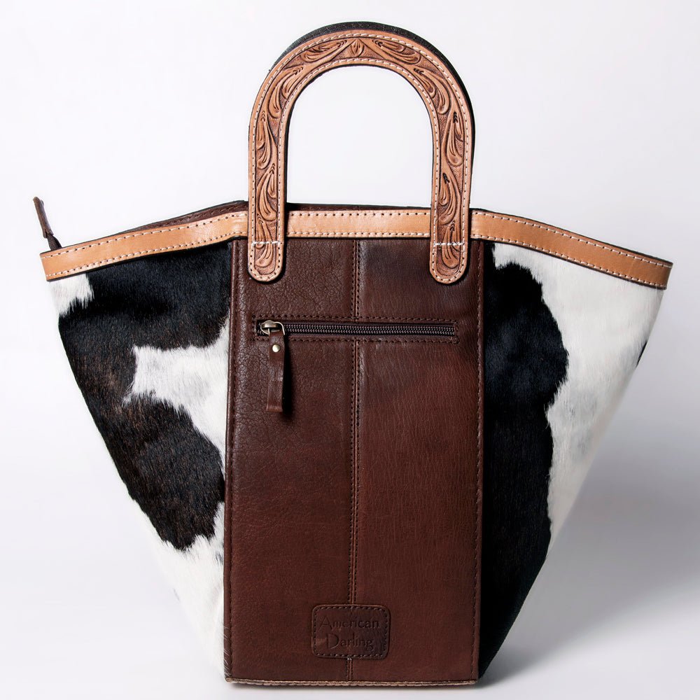 American Darling ADBGA326 Tote Hand Tooled Hair-On Genuine Leather Women Bag Western Handbag Purse