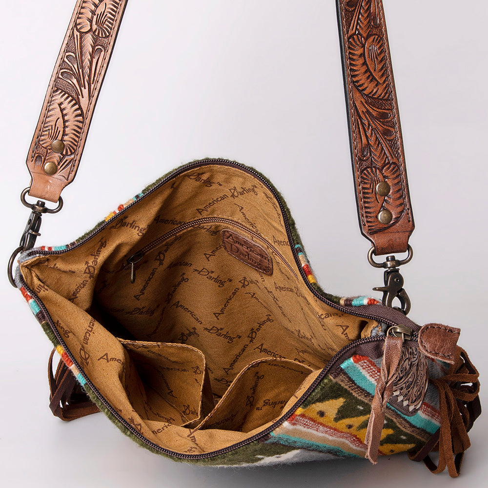 American Darling Saddle Blanket Genuine Leather Women Bag Western Handbag Purse