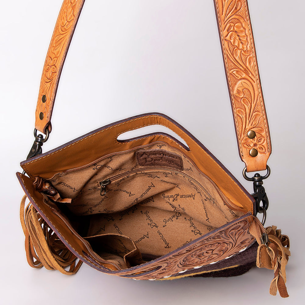 American Darling Clutch Hand Tooled Hair on Genuine Leather Western Women Bag Handbag Purse | Purses for Cute