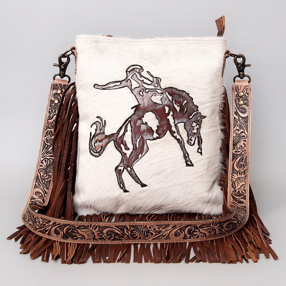 American Darling ADBGS192BU Messenger Hair-On Genuine Leather Women Bag Western Handbag Purse
