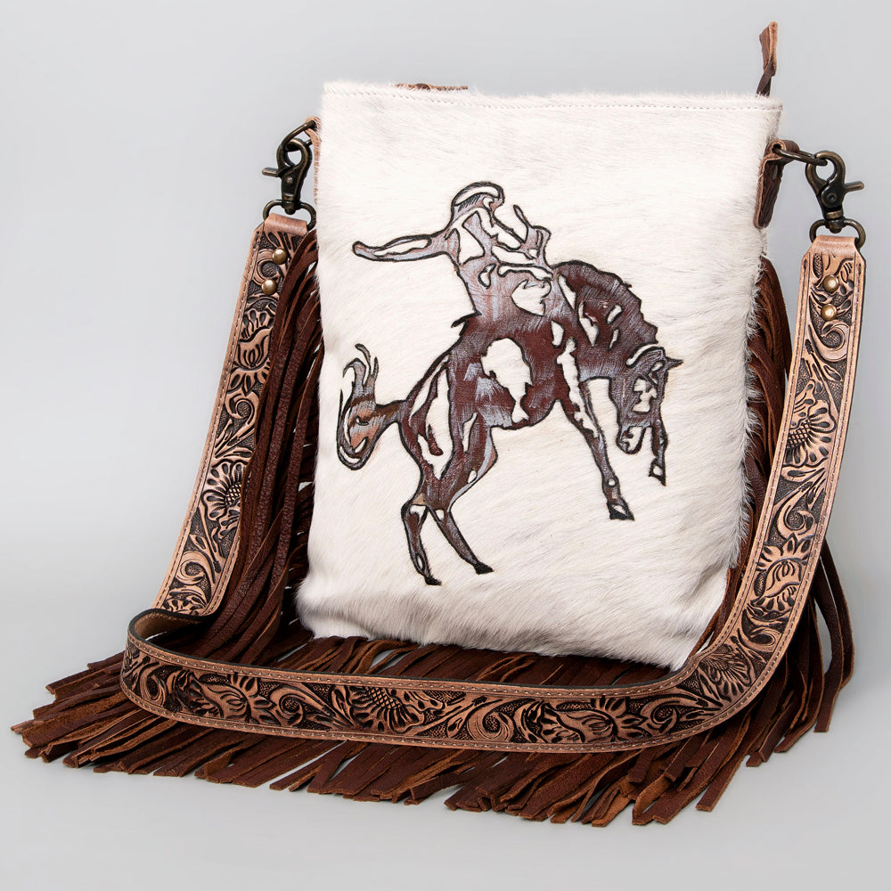 American Darling ADBGS192BU Messenger Hair-On Genuine Leather Women Bag Western Handbag Purse