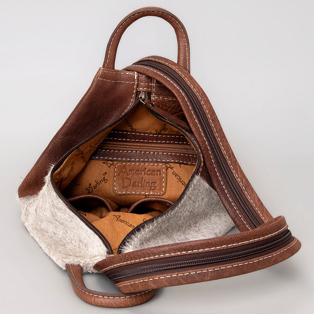 American Darling Backpack Hand Tooled Hair on Leather Western Women Bag | for Laptop School Purse Travel