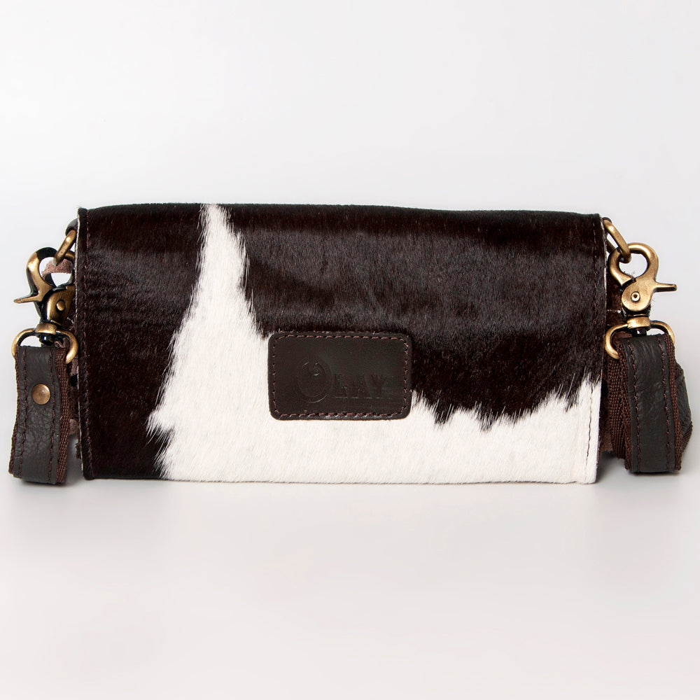 Ohlay Bags KBA128 Clutch Hand Tooled Hair-On Genuine Leather Women Bag Western Handbag Purse