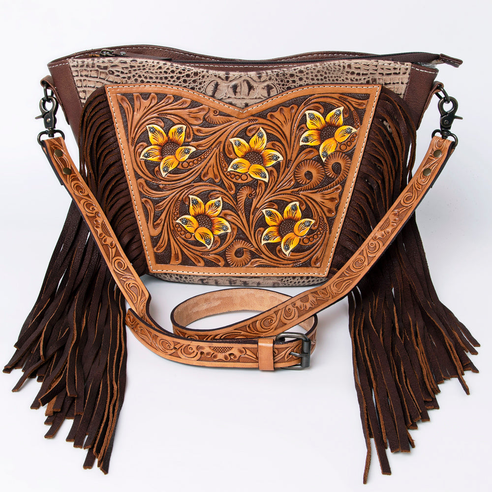 ADBG1063 American Darling Large Crossbody Hand Tooled Genuine Leather women bag western handbag purse