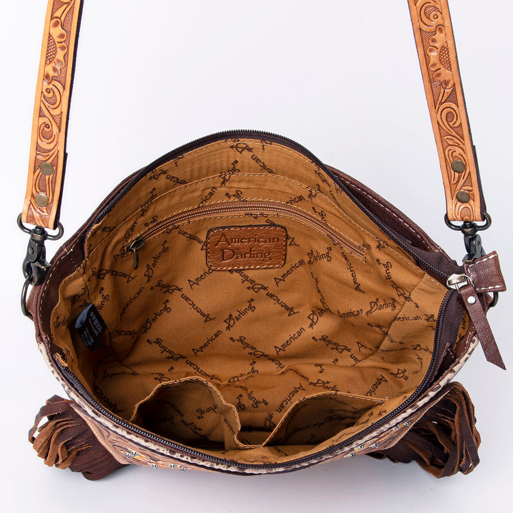 ADBG1063 American Darling Large Crossbody Hand Tooled Genuine Leather women bag western handbag purse