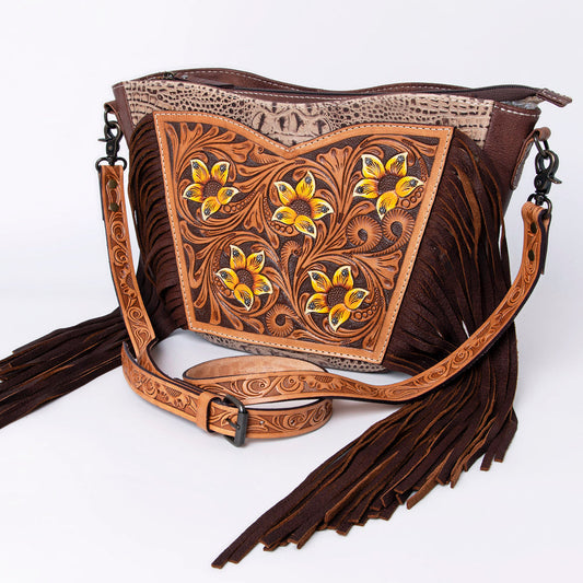 ADBG1063 American Darling Large Crossbody Hand Tooled Genuine Leather women bag western handbag purse