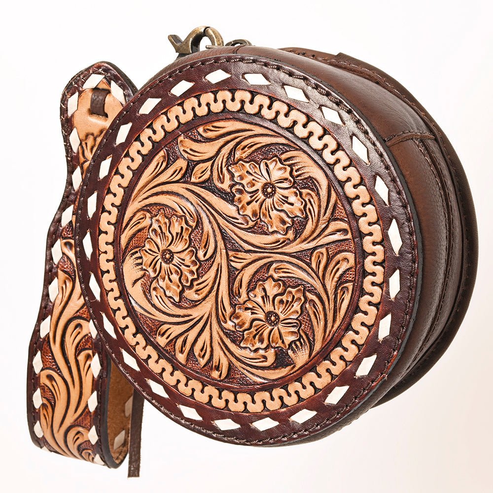 American Darling Canteen Hand Tooled Genuine Leather Women Bag Western Handbag Purse