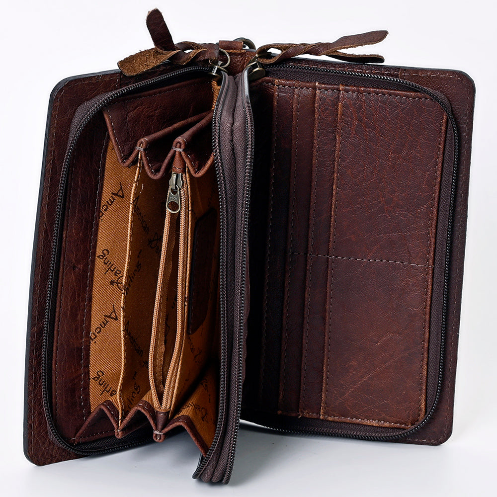 American Darling ORGANISER Upcycled Wool Genuine Leather women bag western handbag purse