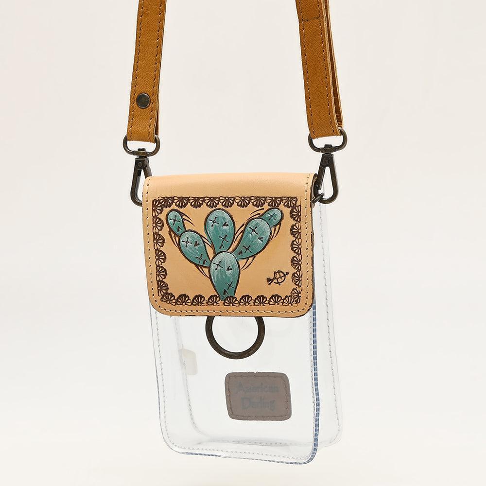 American Darling ADBGZ721 Clear Bag Hand Tooled Genuine Leather Women Bag Western Handbag Purse