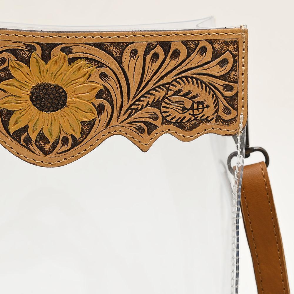 American Darling ADBGZ725 Clear Bag Hand Tooled Genuine Leather Women Bag Western Handbag Purse