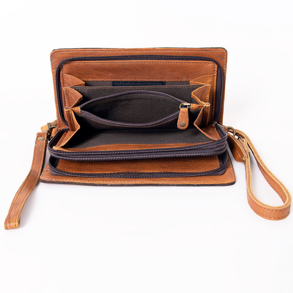 Ohlay Bags SKBM101A Organiser Hand Tooled Genuine Western Leather Women Handbag PurseBag