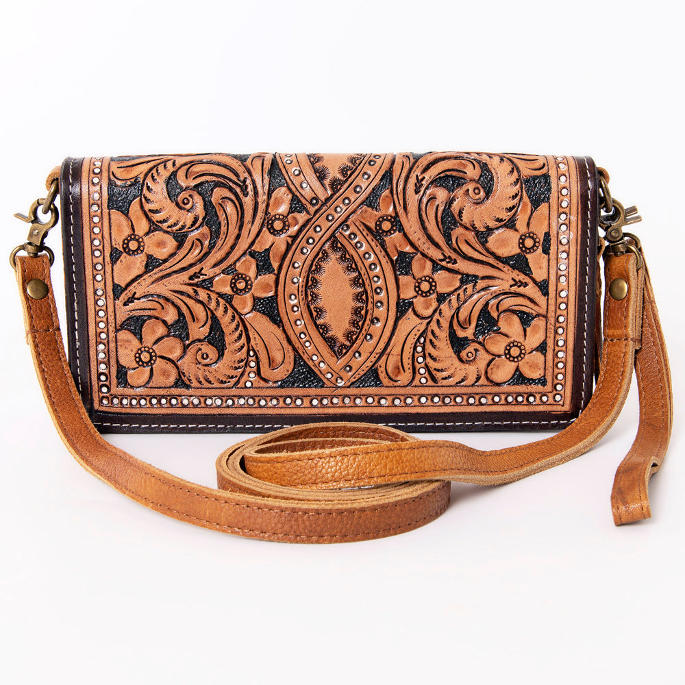 SKBM101F Ohlay Western Genuine Leather Hand Tooled Women Organiser Bags