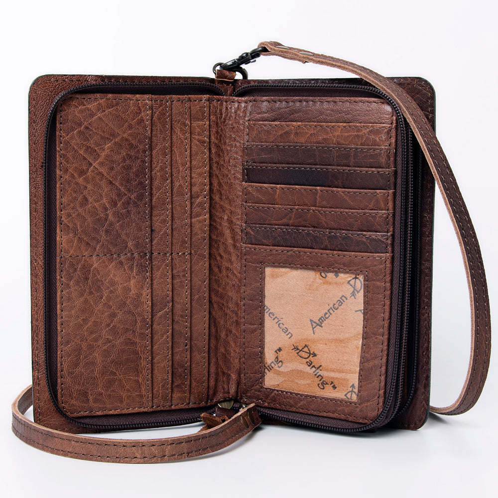 American Darling ORGANISER Upcycled Wool Genuine Leather women bag western handbag purse