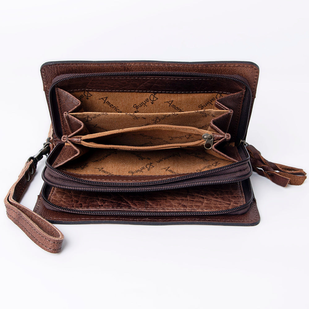 American Darling ORGANISER Upcycled Wool Genuine Leather women bag western handbag purse