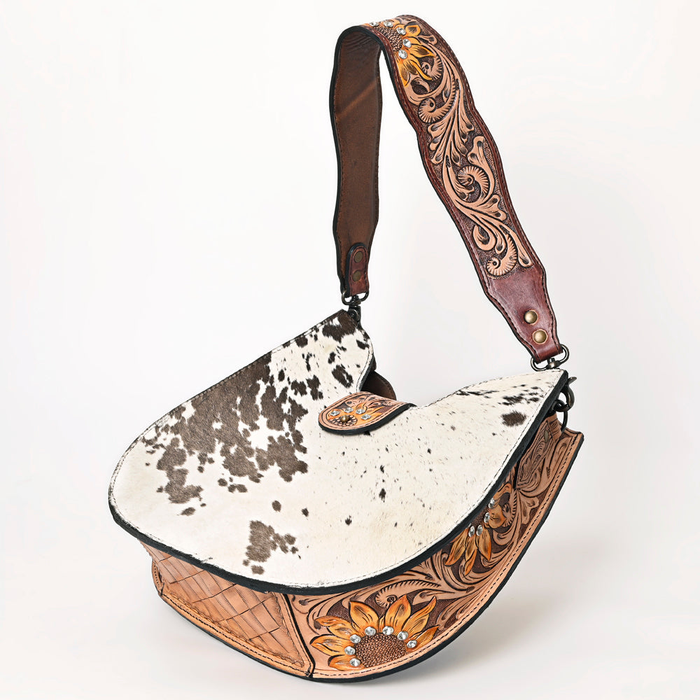 American Darling Hobo Hand Tooled Hair-On Genuine Leather women bag western handbag purse