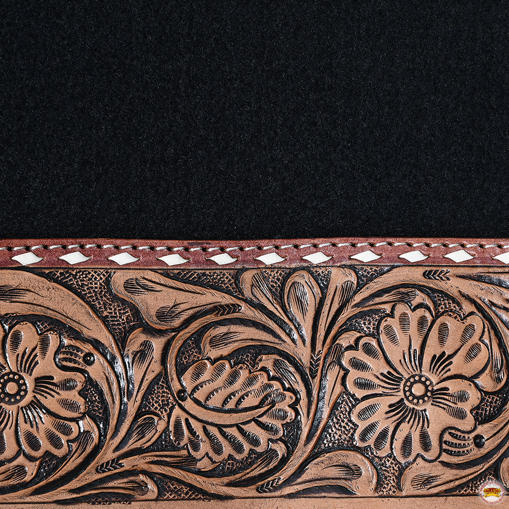 32" X 30" Hilason Horse Saddle PAD Western Contoured Wool Felt Moisture Wicking Black