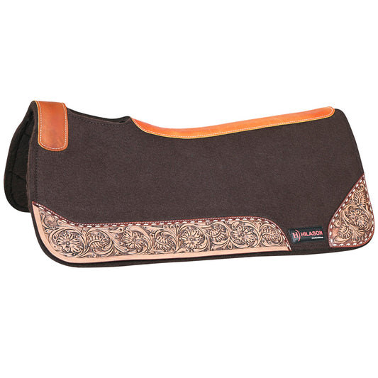 32" X 30" Hilason Horse Saddle PAD Western Contoured Wool Felt Moisture Wicking Brown