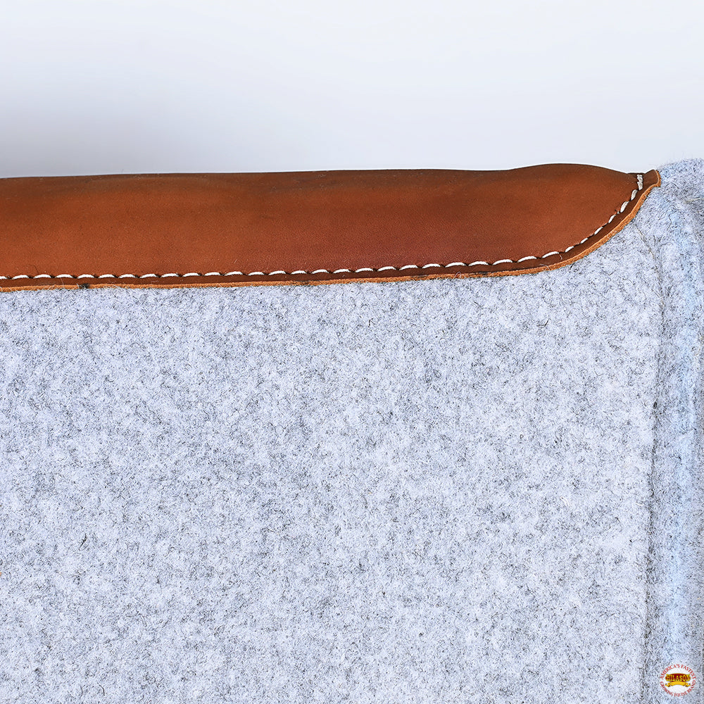 32" X 30" Hilason Horse Western Contoured Wool Felt Therapeutic Saddle Pad Grey
