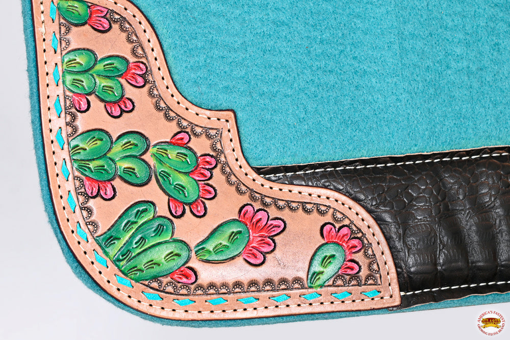 32" X 30" Hilason Horse Western Contoured Wool Felt Therapeutic Saddle Pad Turquoise