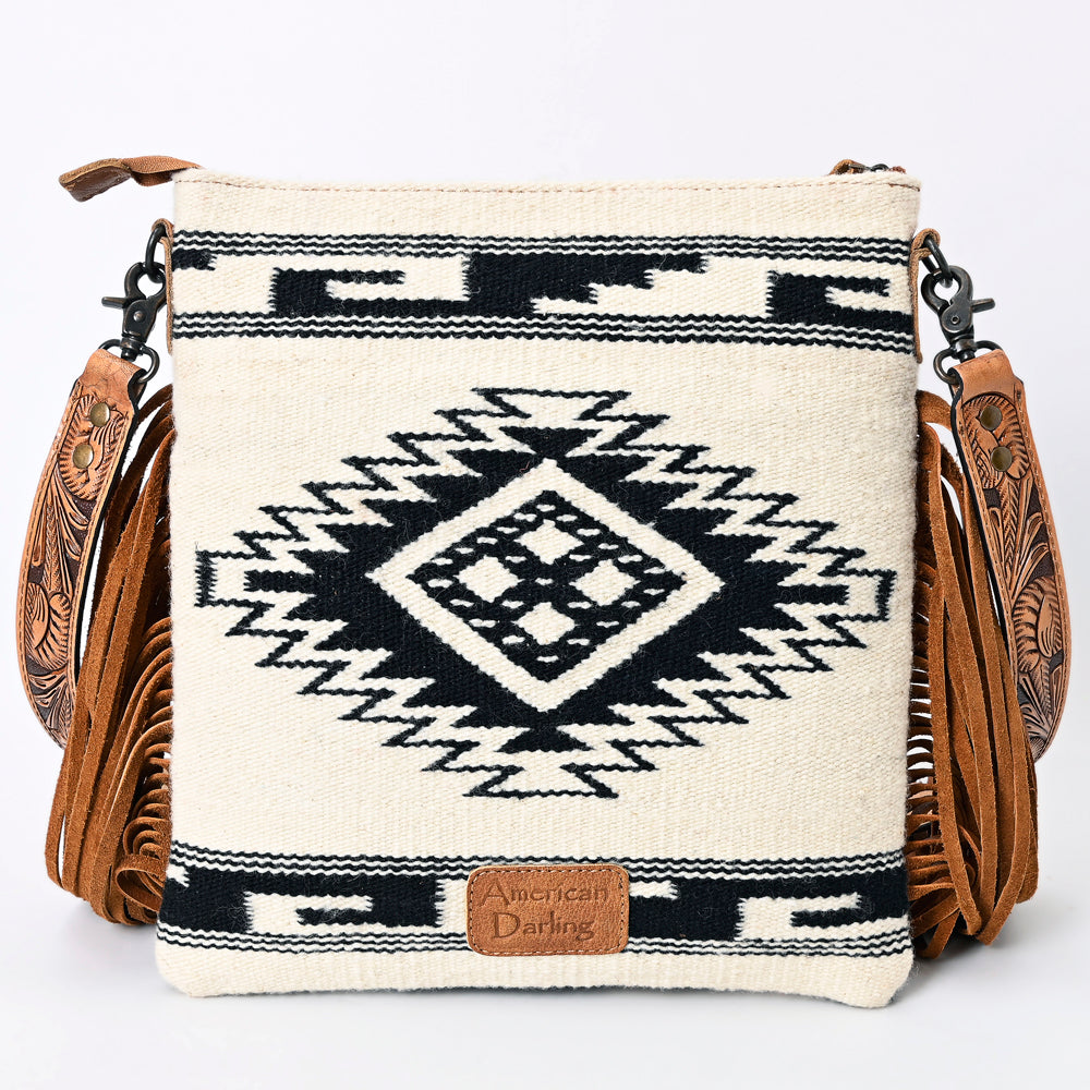 ADBGS192BW American Darling Hand Tooled Saddle Blanket Genuine Leather Women Bag Western Handbag Purse