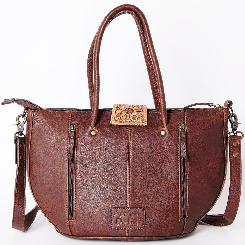 American Darling ADBG1084 Tote Hand Tooled Saddle Blanket Genuine Leather women bag western handbag purse