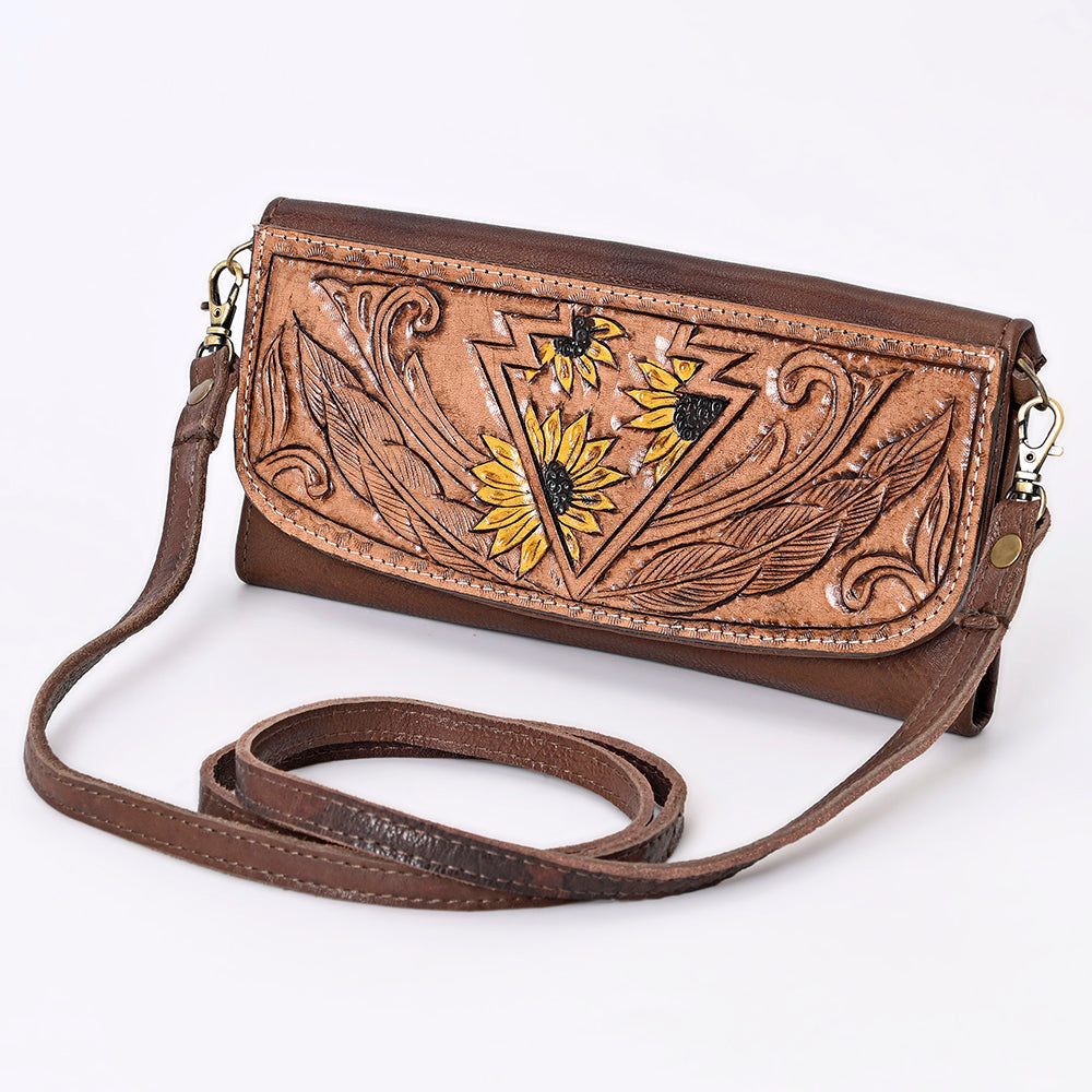 Hand Tooled Hand Painted Genuine Leather women bag western handbag purse