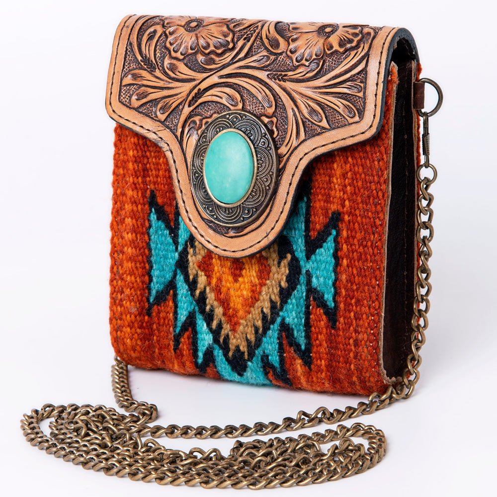 American Darling Hand Tooled Hair On Genuine Leather Women Bag Western Handbag Purse