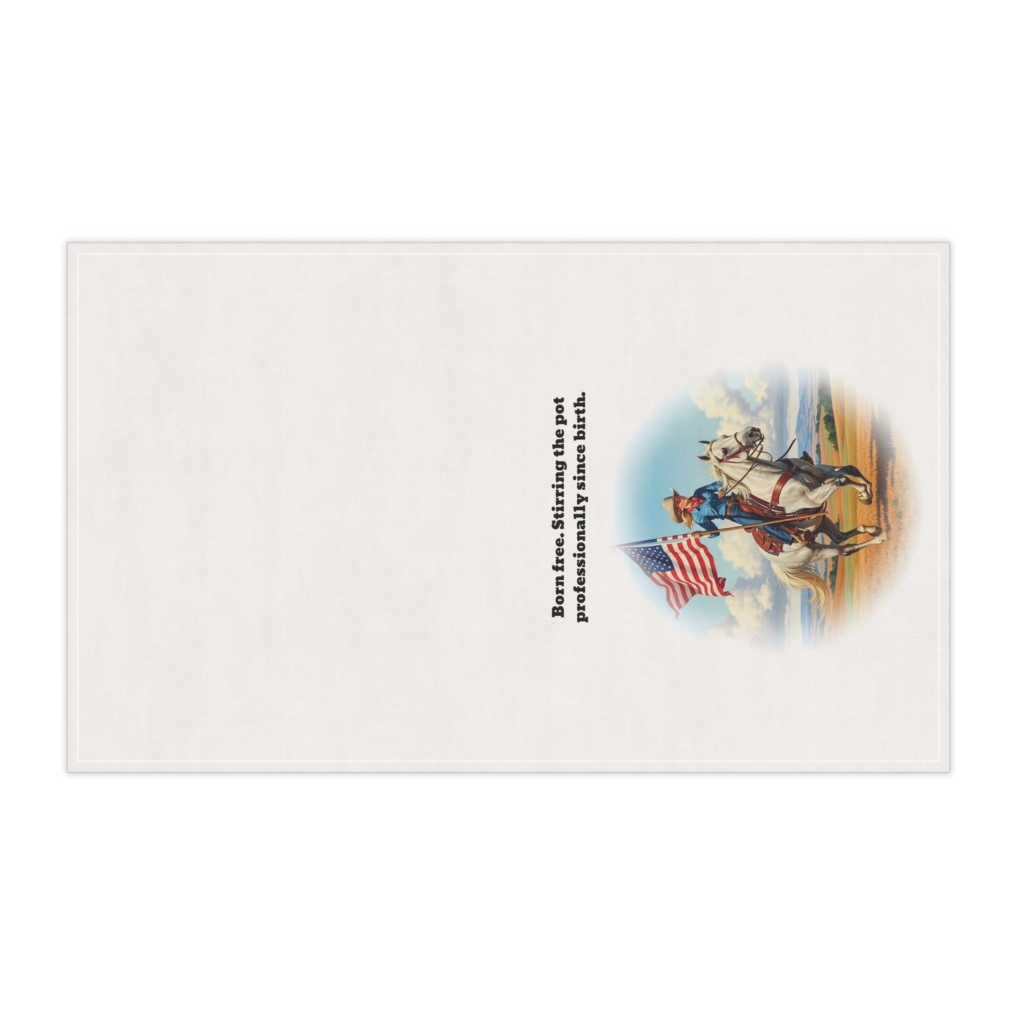 Born Free. Stirring the pot professionally since birth. Patriotic Tea Towels, Western Kitchen Decor, Farmhouse Style, Gift for Chefs, Americana Home Accents, July 4th Essentials