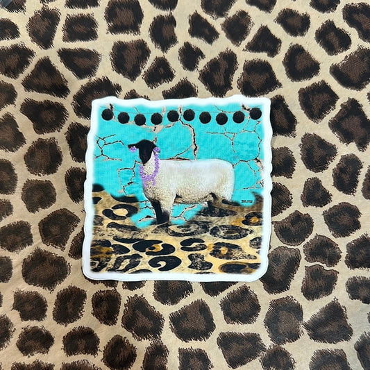Show Lamb Sticker w/pink