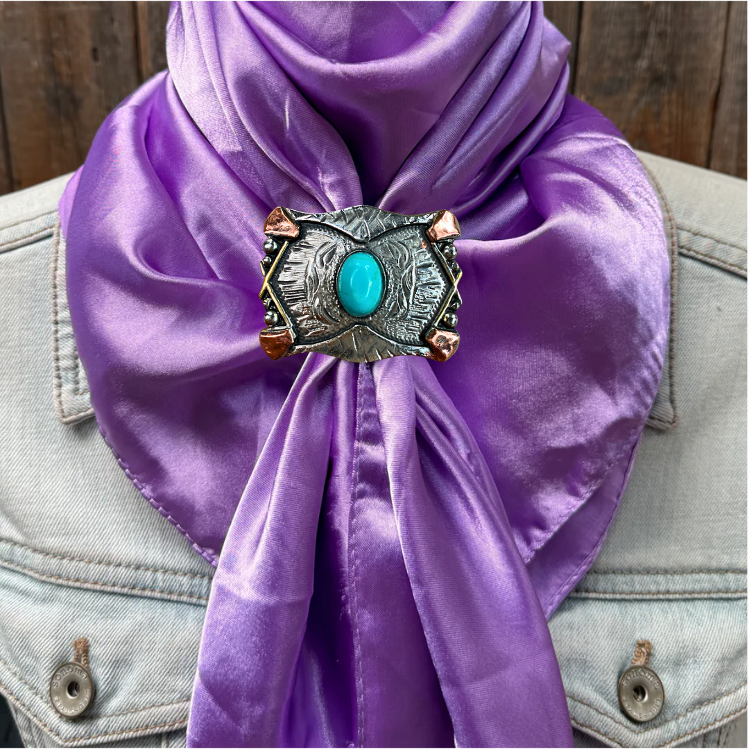 35X35" Solid Lavender Wild Rag / Scarf WRS13 - Western Concho Wild Rag Slides - Assorted