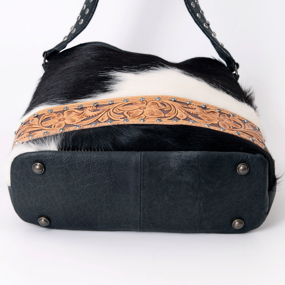 American Darling ADBG1122B Hobo Hand Tooled Hair-On Genuine Leather women bag western handbag purse