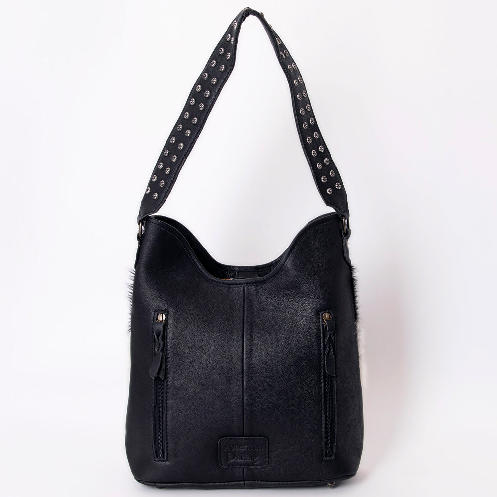 American Darling ADBG1122B Hobo Hand Tooled Hair-On Genuine Leather women bag western handbag purse