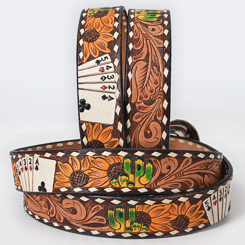 American Darling ADBLF205-L Beautifully Hand Tooled Genuine American Leather Belt Men and  Women