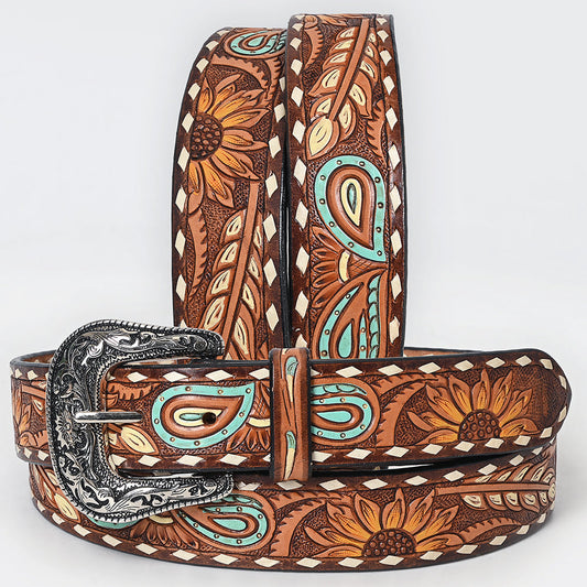 Beautifully Hand Tooled Hand Painted Genuine American Leather Belt Men and Women