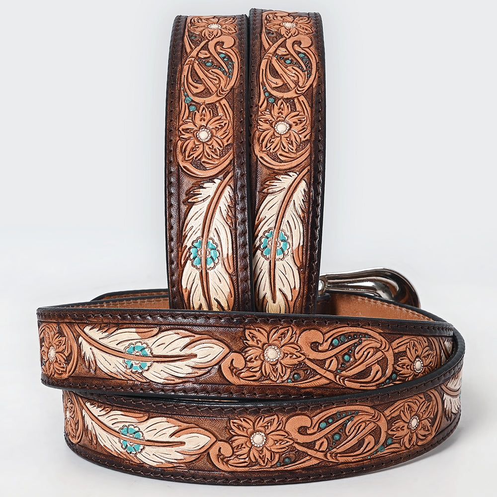 American Darling Beautifully Hand Tooled Genuine American Leather Belt Men and  Women