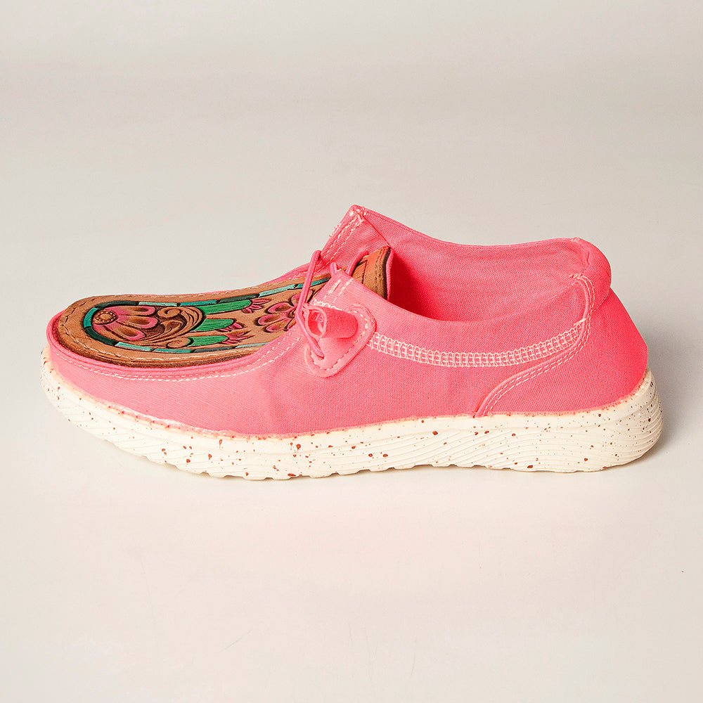 American Darling ADFT133NEPK10 Hand tooled carved genuine leather trim lightweight shoe footwear slip on