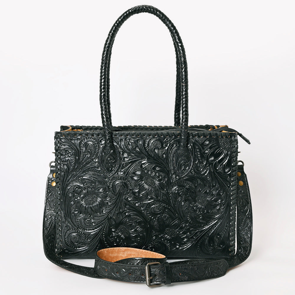 American Darling Tote Hand Tooled Genuine Leather Western Women Bag Handbag Purse | Black | Western Tote Bag | Travel Tote Bags | College Tote Bag | Casual Tote Bag