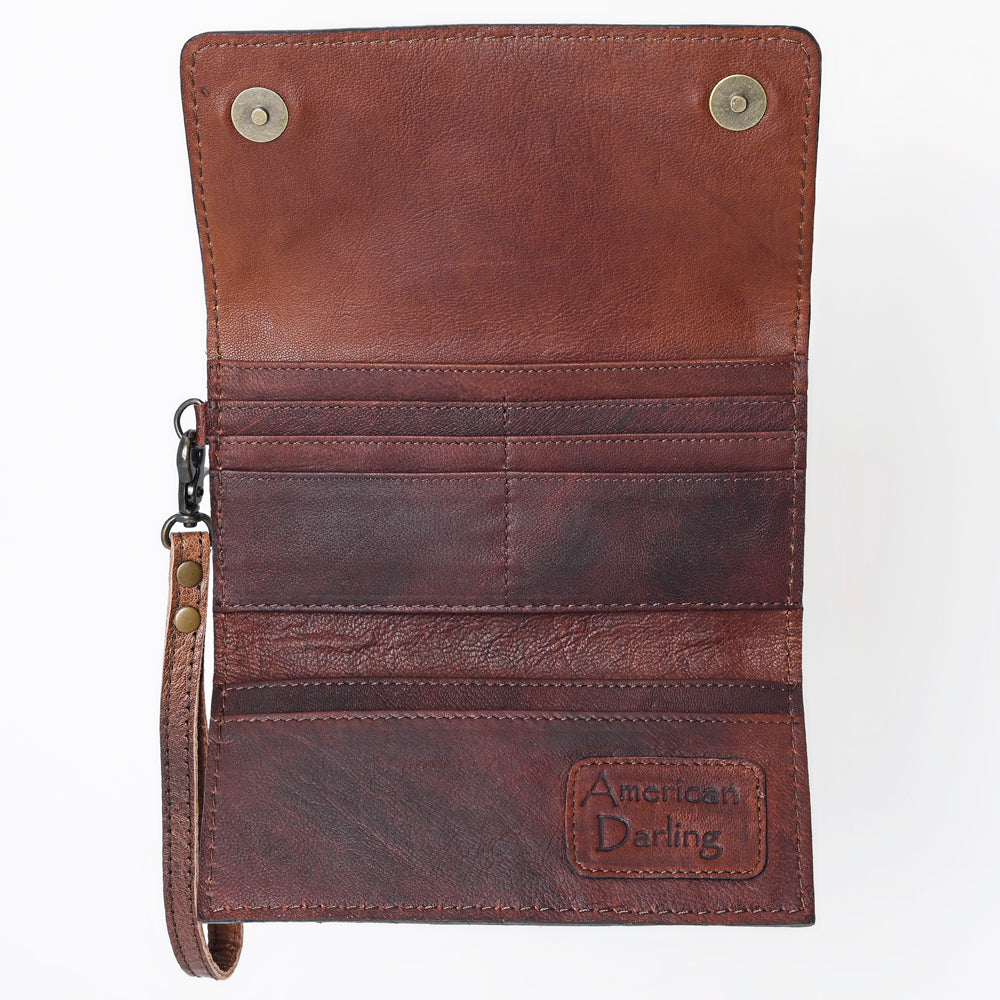 American Darling Clutch Hand Tooled Genuine Leather women bag western handbag purse