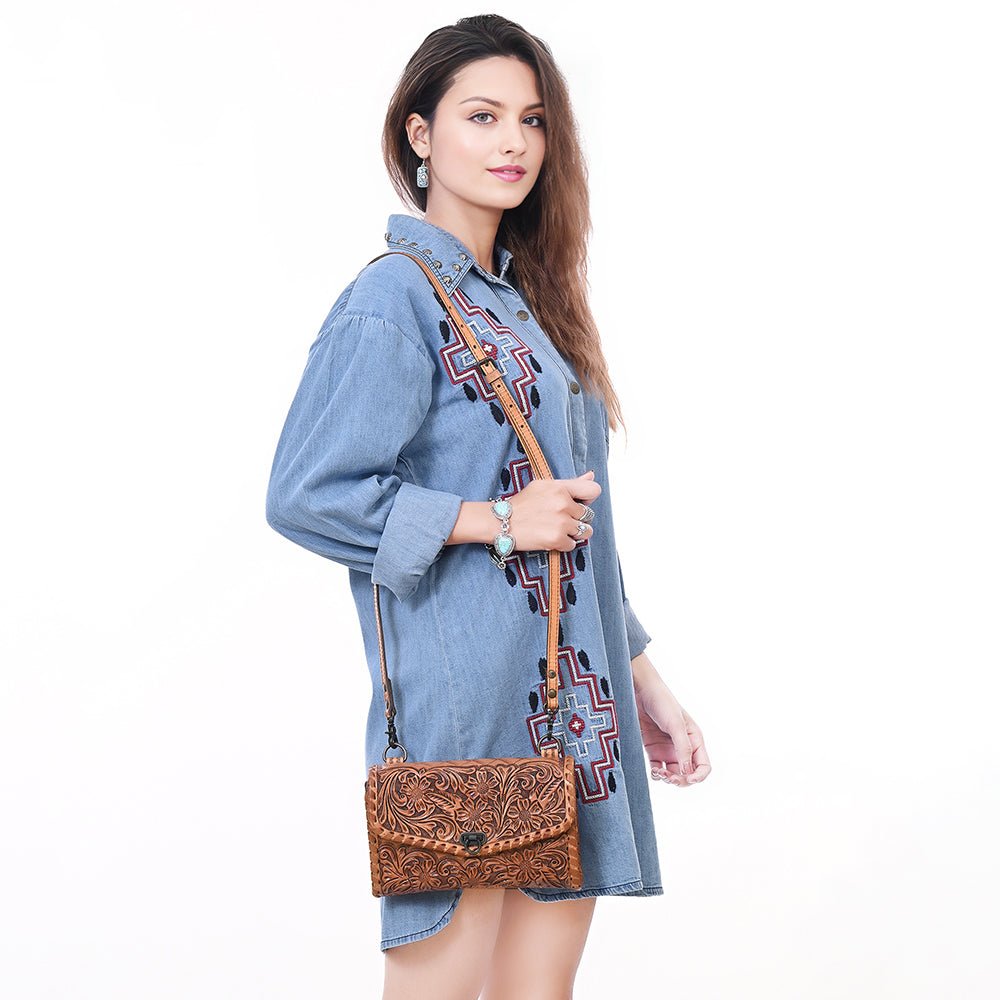 American Darling Wallet Hand Tooled Genuine Leather women bag western handbag purse