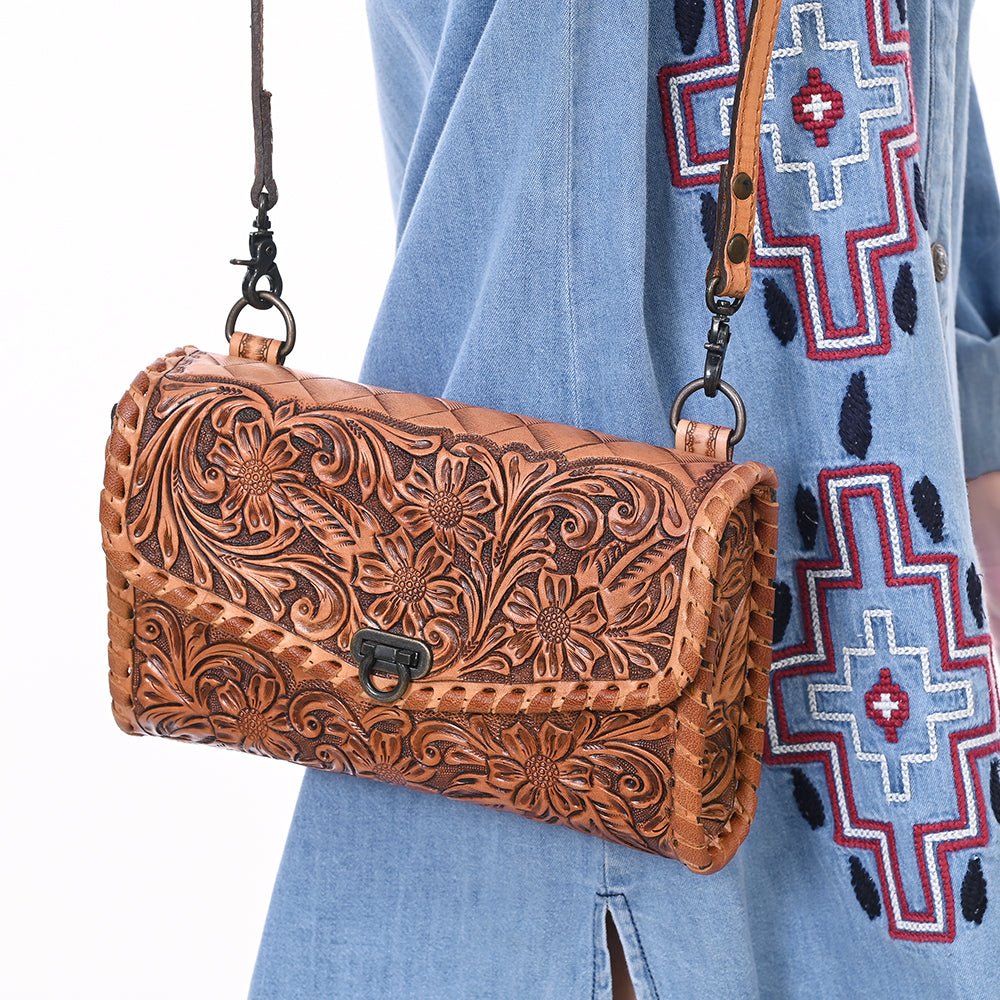 American Darling Wallet Hand Tooled Genuine Leather women bag western handbag purse